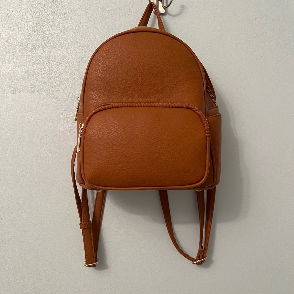 Small brown backpack purse